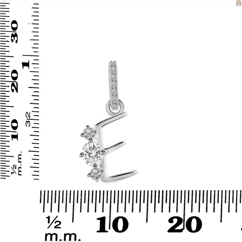 Cubic Zirconia Alphabet E Pendant CUZ-RDA-83.