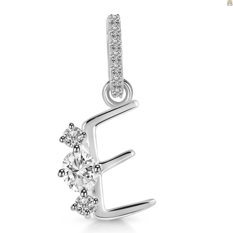 Cubic Zirconia Alphabet E Pendant CUZ-RDA-83.