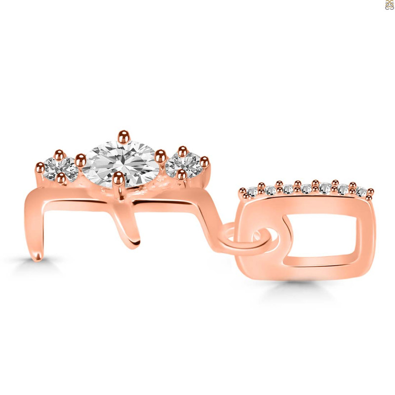 Cubic Zirconia Alphabet E Pendant CUZ-RDA-83.