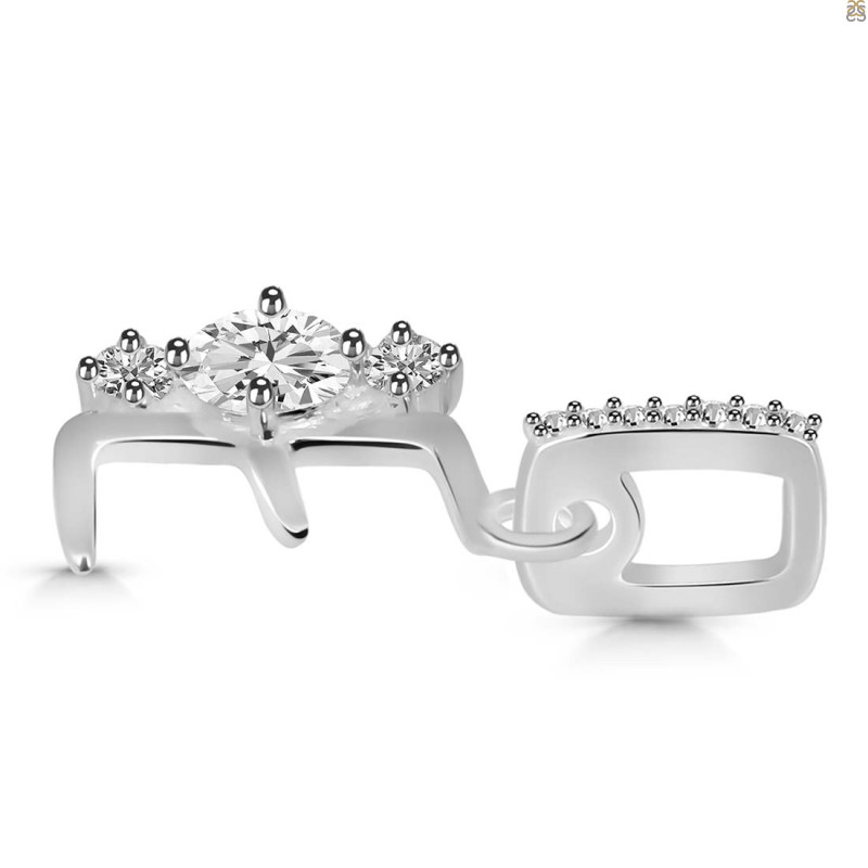 Cubic Zirconia Alphabet E Pendant