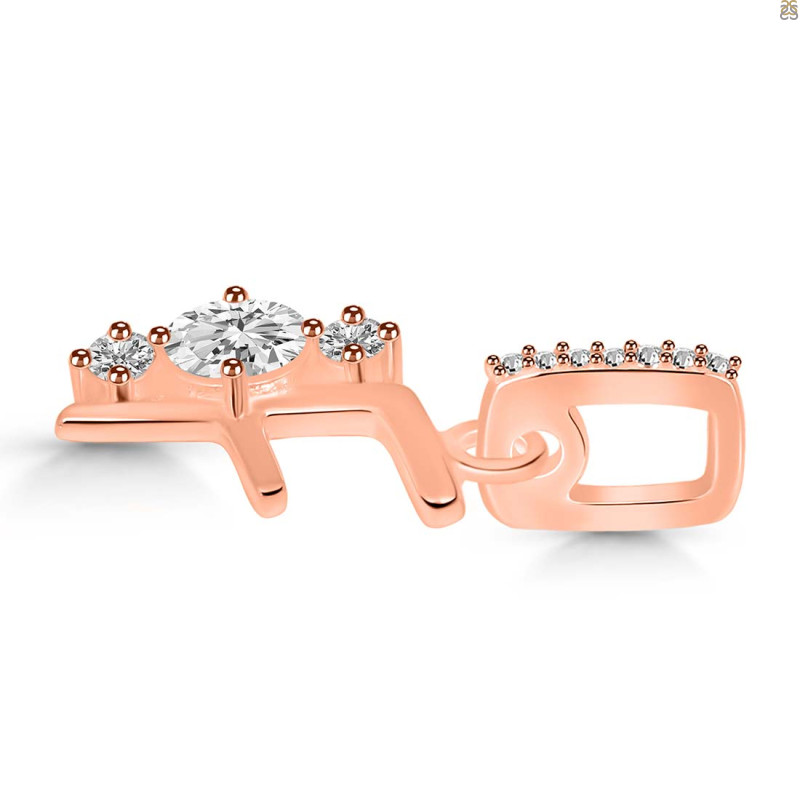 Cubic Zirconia Alphabet F Pendant CUZ-RDA-84.