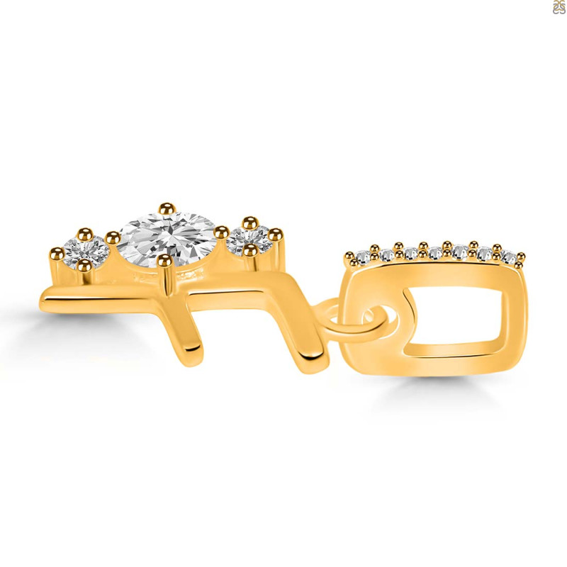 Cubic Zirconia Alphabet F Pendant CUZ-RDA-84.