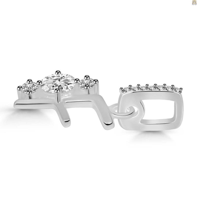 Cubic Zirconia Alphabet F Pendant