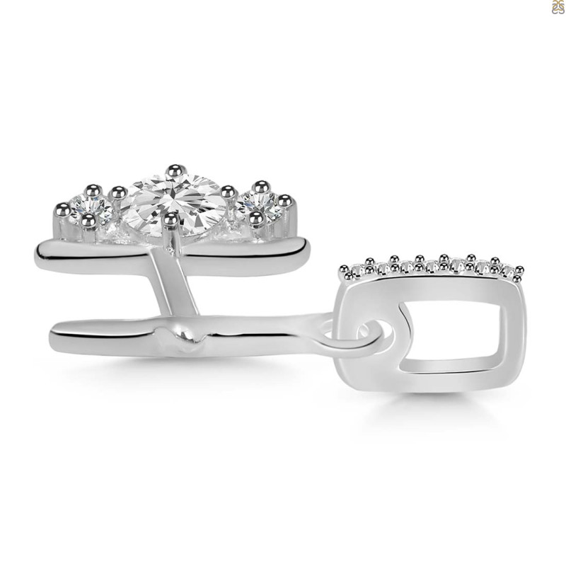 Cubic Zirconia Alphabet H Pendant
