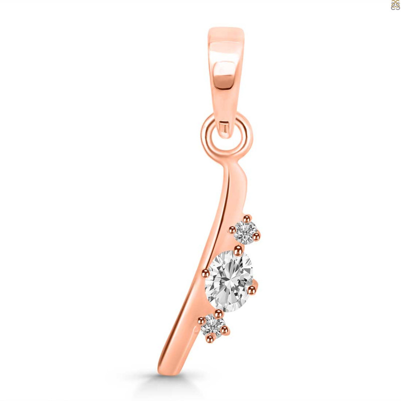 Cubic Zirconia Alphabet I Pendant CUZ-RDA-9.