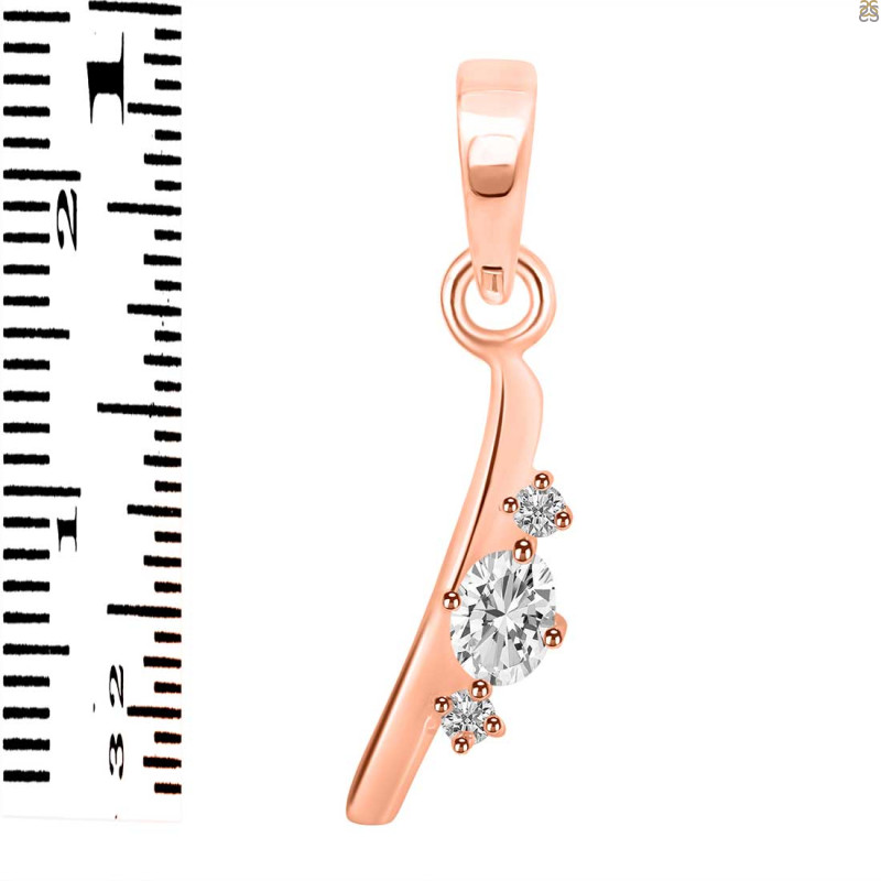 Cubic Zirconia Alphabet I Pendant CUZ-RDA-9.