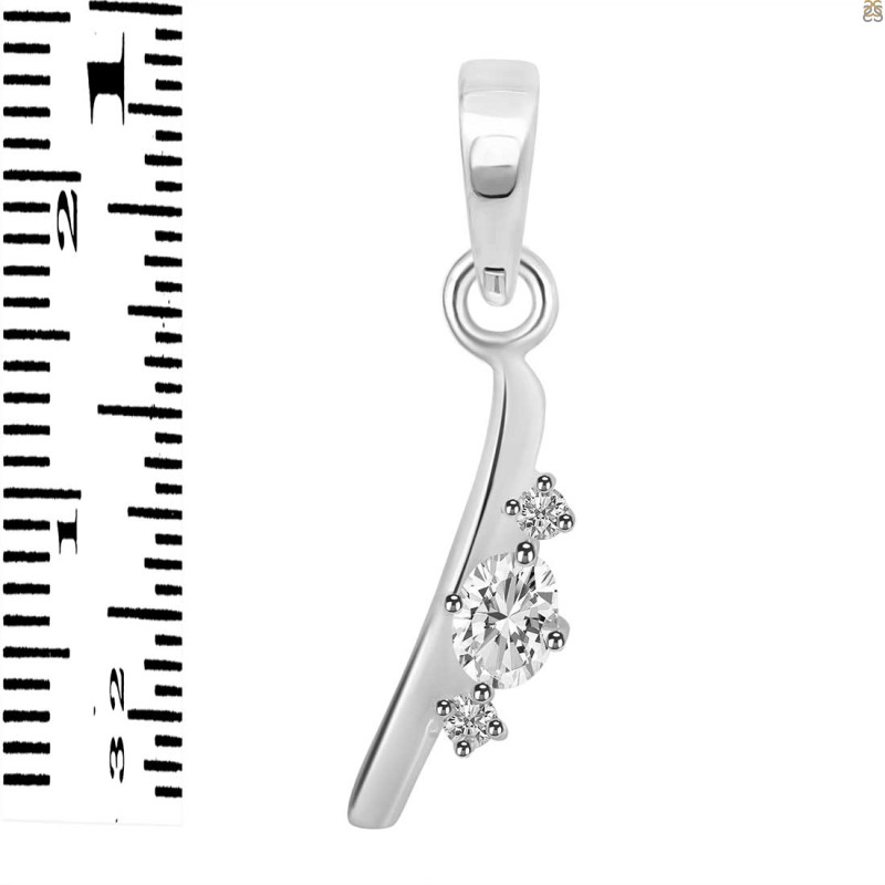 Cubic Zirconia Alphabet I Pendant CUZ-RDA-9.