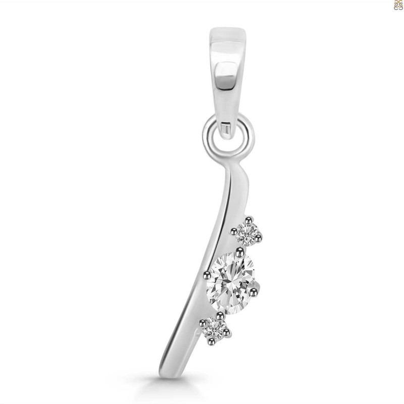 Cubic Zirconia Alphabet I Pendant CUZ-RDA-9.