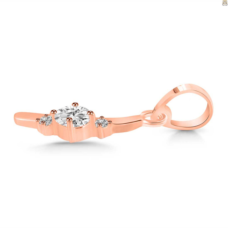 Cubic Zirconia Alphabet I Pendant CUZ-RDA-9.