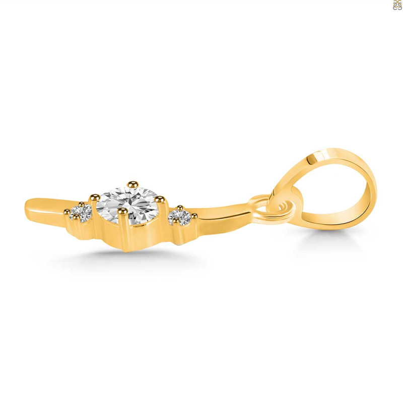 Cubic Zirconia Alphabet I Pendant CUZ-RDA-9.