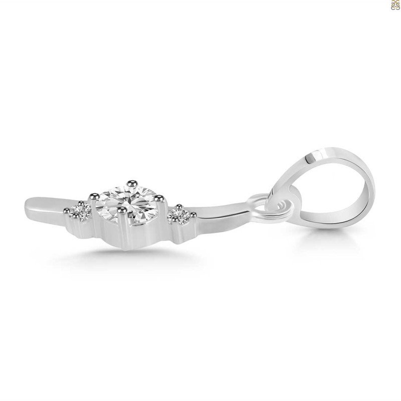 Cubic Zirconia Alphabet I Pendant