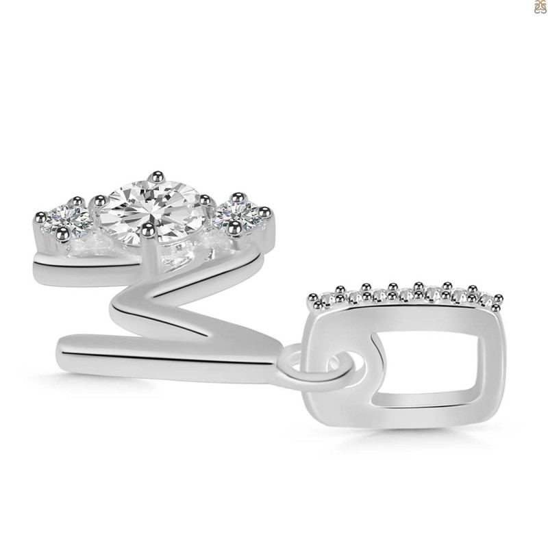 Cubic Zirconia Alphabet M Pendant