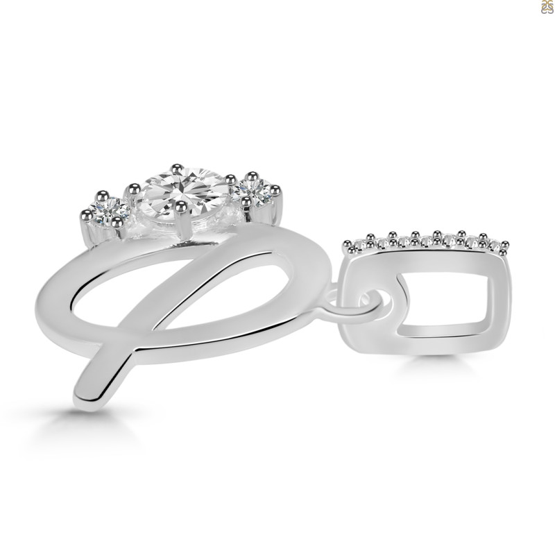 Cubic Zirconia Alphabet Q Pendant