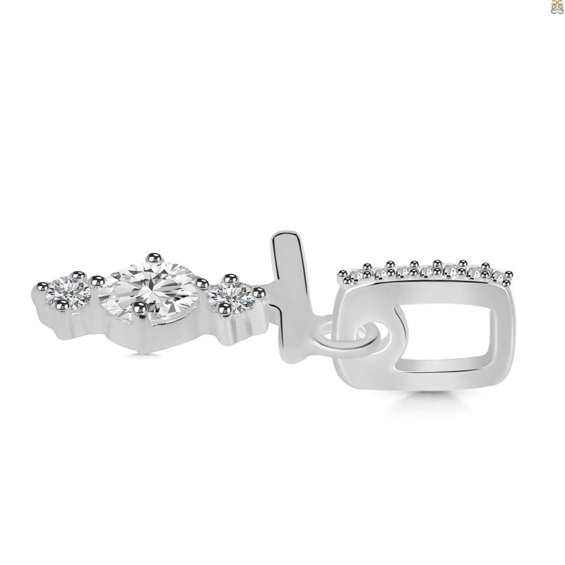 Cubic Zirconia Alphabet T Pendant
