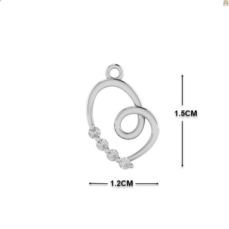 Cubic Zirconia Heart Necklace CUZ-RDN-51.
