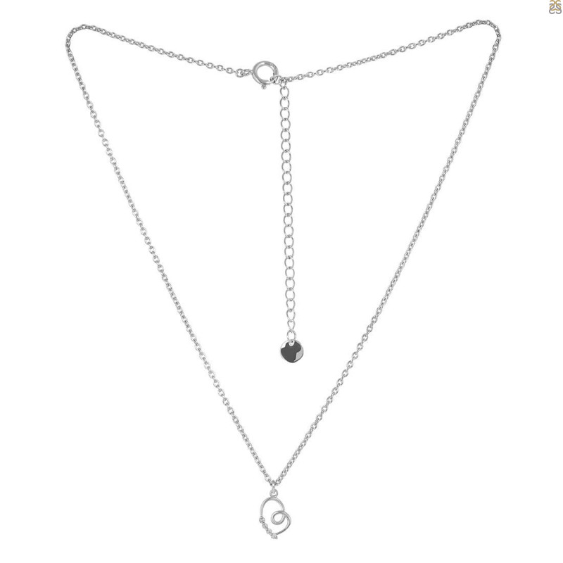 Cubic Zirconia Heart Necklace CUZ-RDN-51.