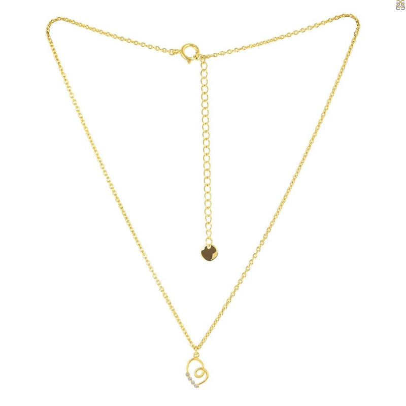 Cubic Zirconia Heart Necklace CUZ-RDN-51.