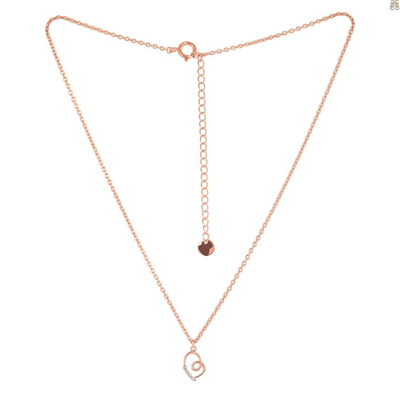Cubic Zirconia Heart Necklace CUZ-RDN-51.