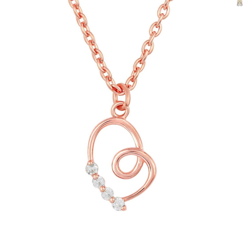 Cubic Zirconia Heart Necklace CUZ-RDN-51.