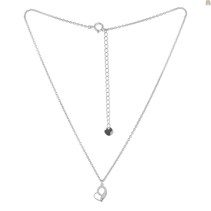 Cubic Zirconia Heart Necklace