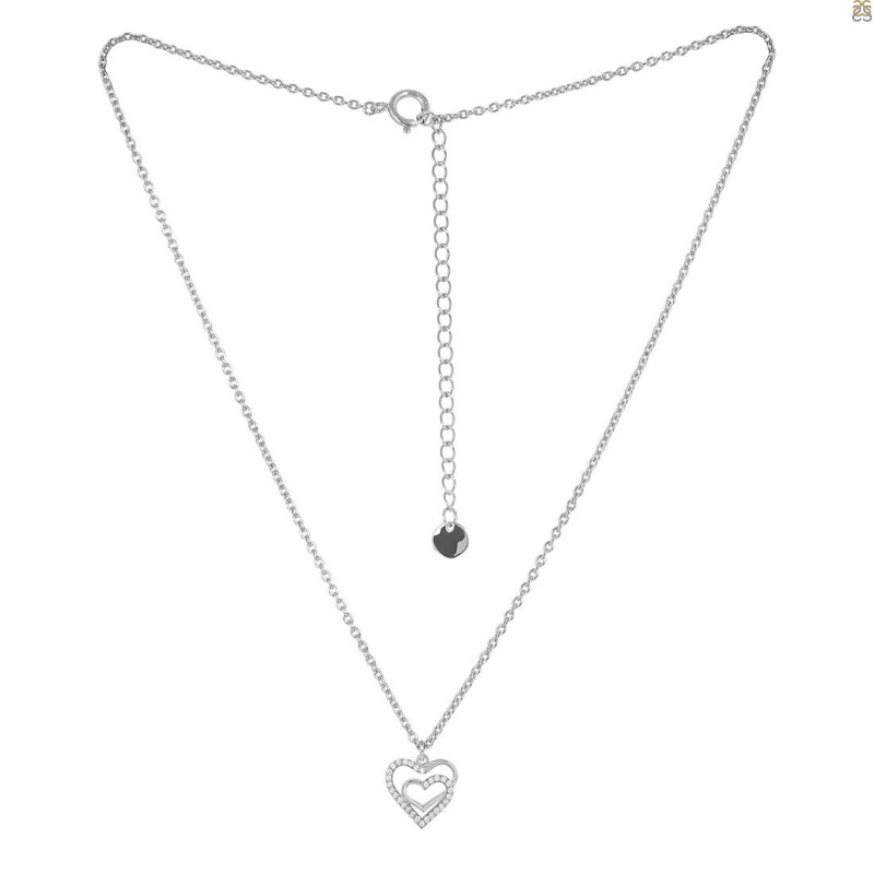 Cubic Zirconia Heart Necklace