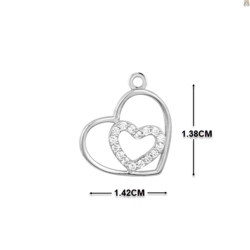 Cubic Zirconia Heart Necklace CUZ-RDN-64.