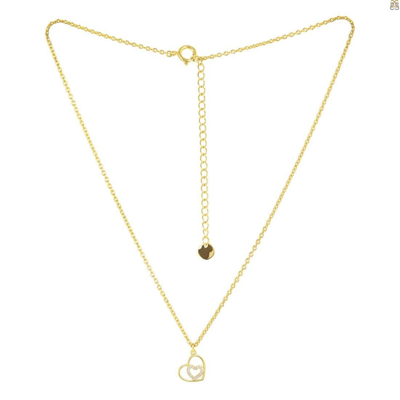 Cubic Zirconia Heart Necklace CUZ-RDN-64.