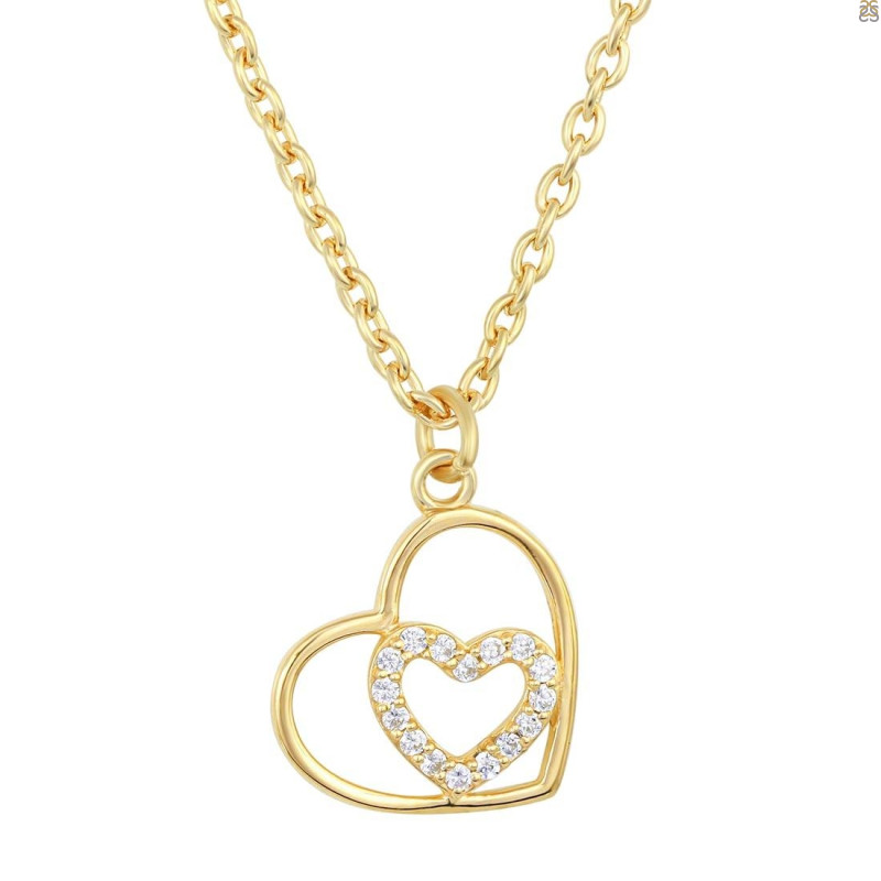 Cubic Zirconia Heart Necklace CUZ-RDN-64.