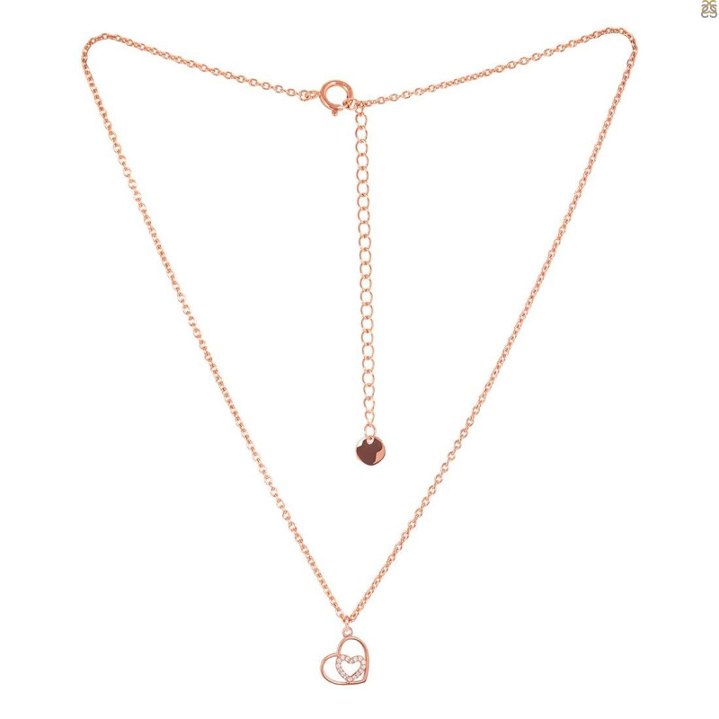 Cubic Zirconia Heart Necklace CUZ-RDN-64.