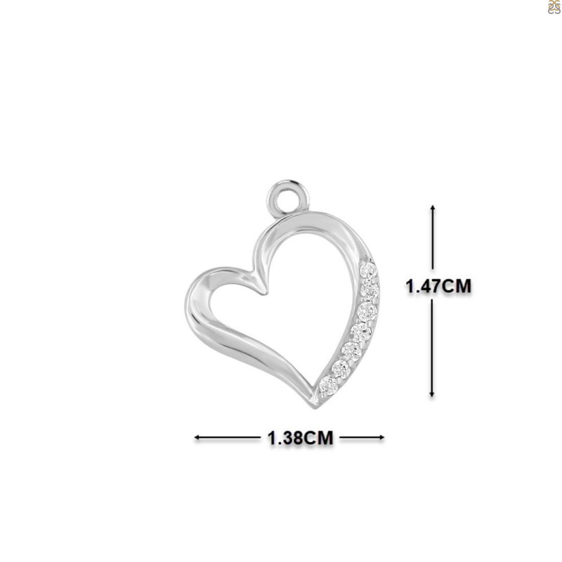 Cubic Zirconia Heart Necklace CUZ-RDN-82.