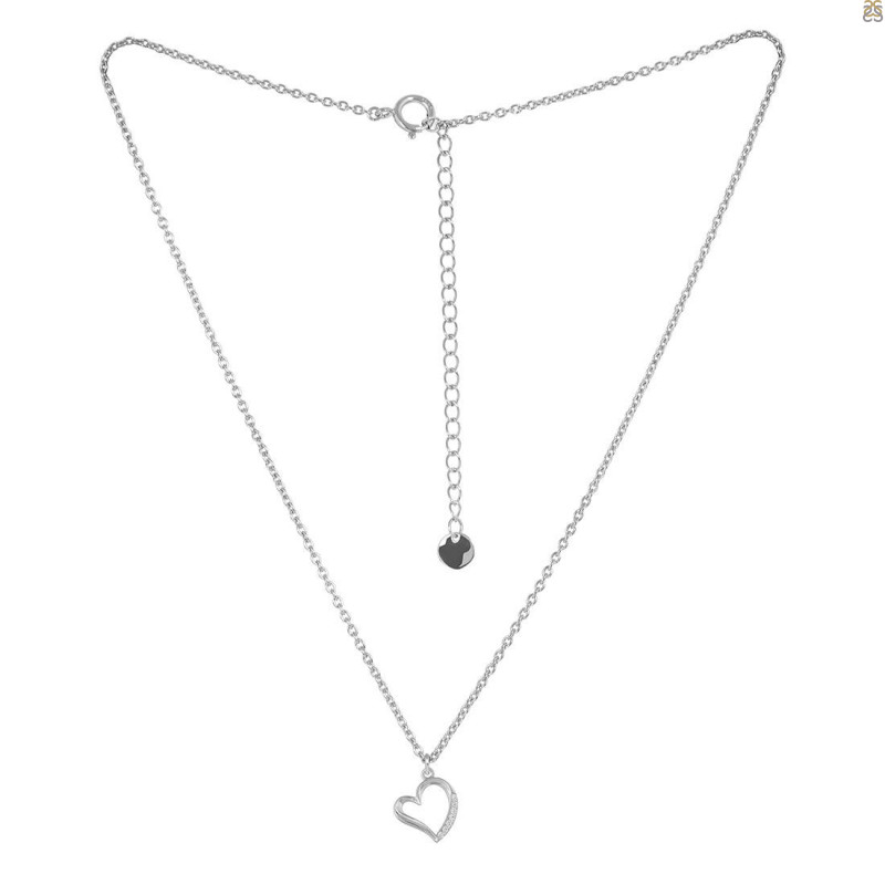 Cubic Zirconia Heart Necklace CUZ-RDN-82.