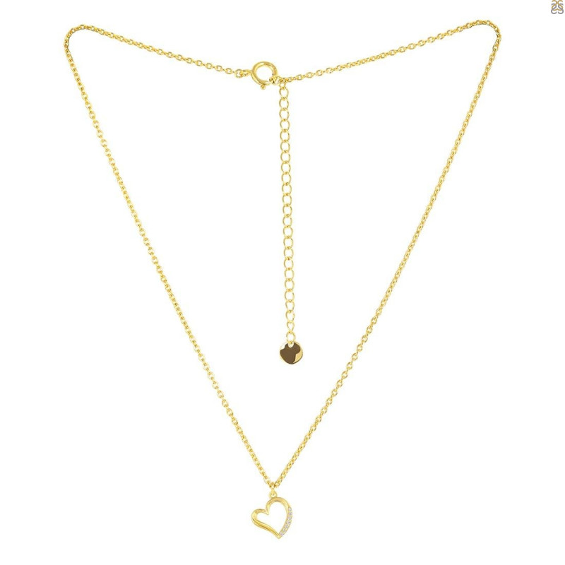 Cubic Zirconia Heart Necklace CUZ-RDN-82.