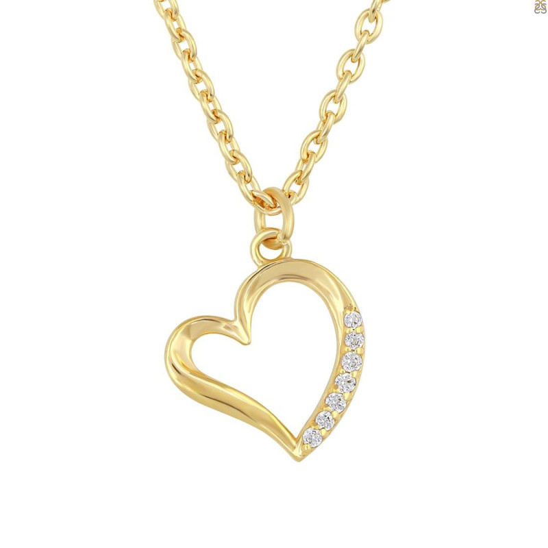 Cubic Zirconia Heart Necklace CUZ-RDN-82.