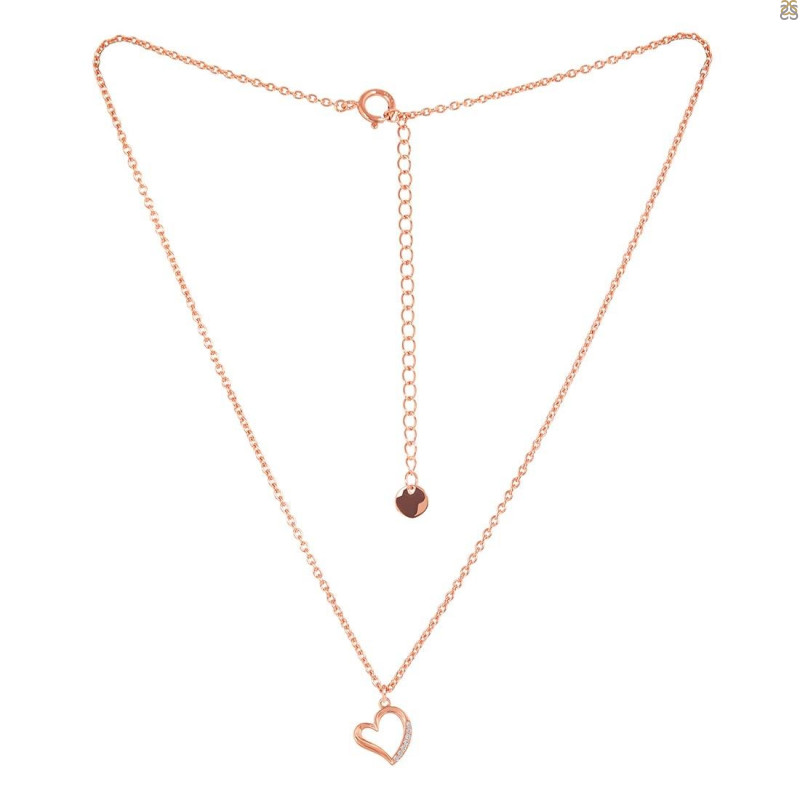 Cubic Zirconia Heart Necklace CUZ-RDN-82.