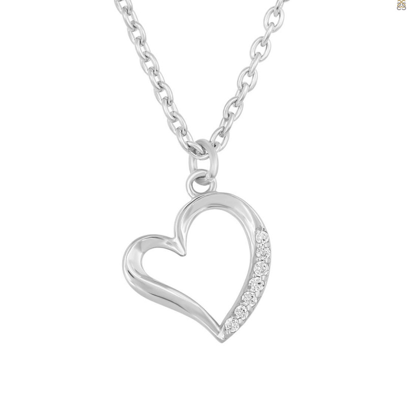 Cubic Zirconia Heart Necklace CUZ-RDN-82.