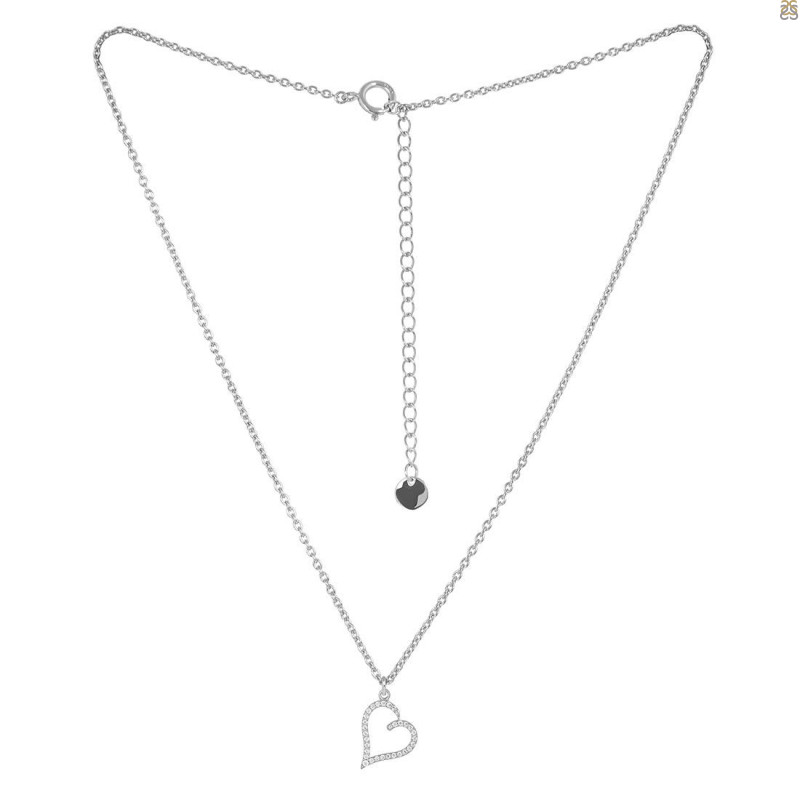 Cubic Zirconia Heart Necklace