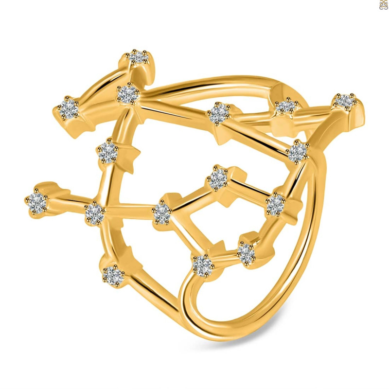 Gemini Zodiac Star Constellation With Cubic Zirconia Ring CUZ-RDR-1958.