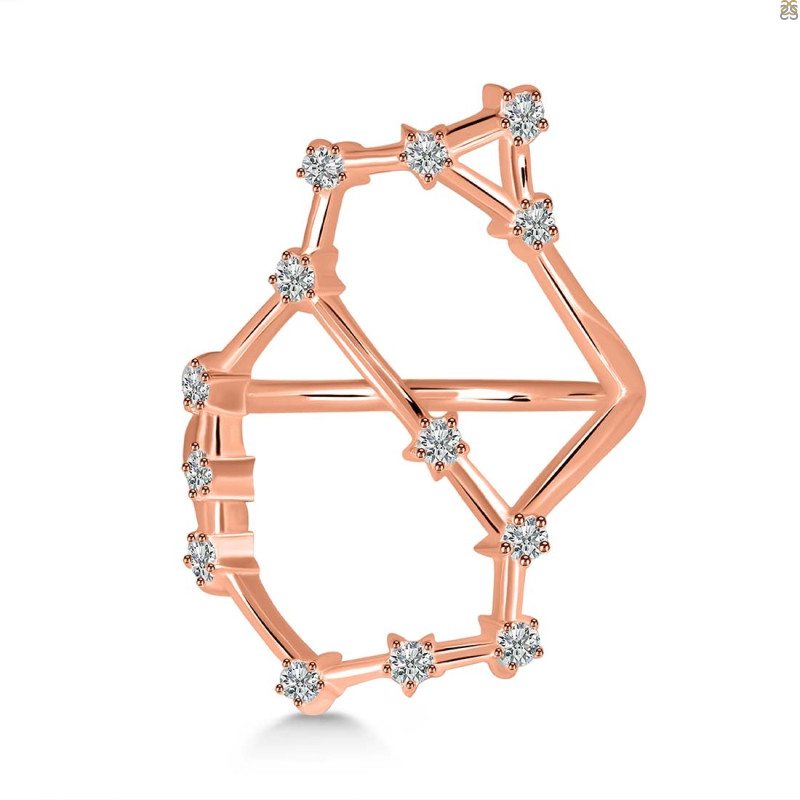 Sagittarius Zodiac Star Constellation With Cubic Zirconia Ring CUZ-RDR-2042.