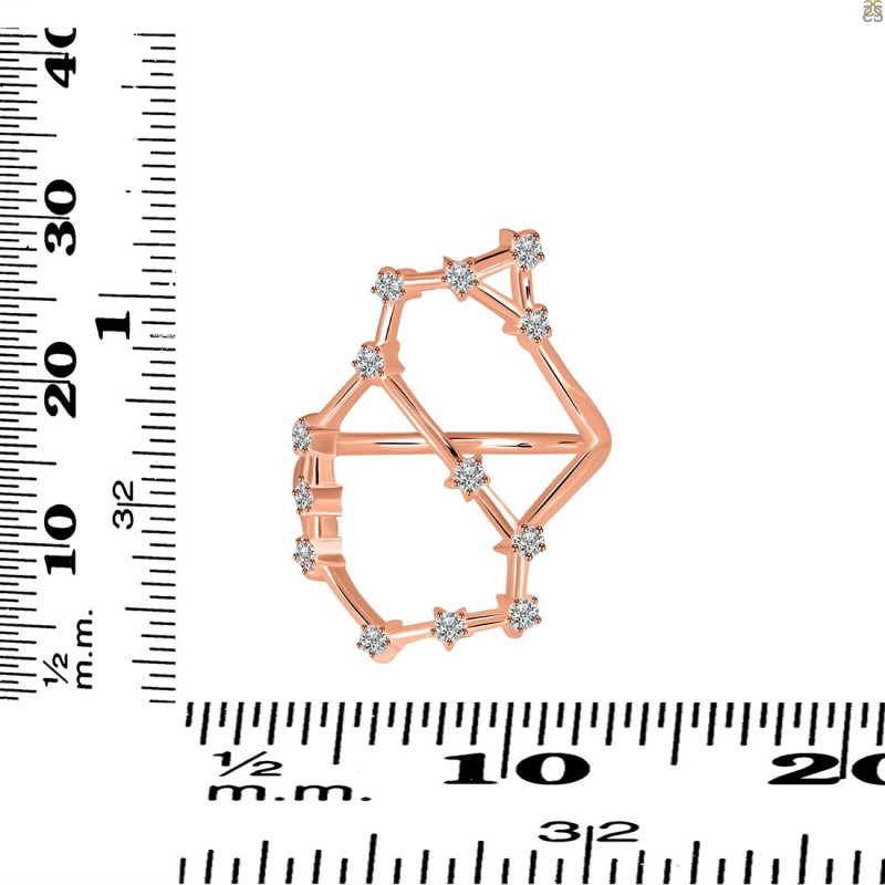 Sagittarius Zodiac Star Constellation With Cubic Zirconia Ring CUZ-RDR-2042.
