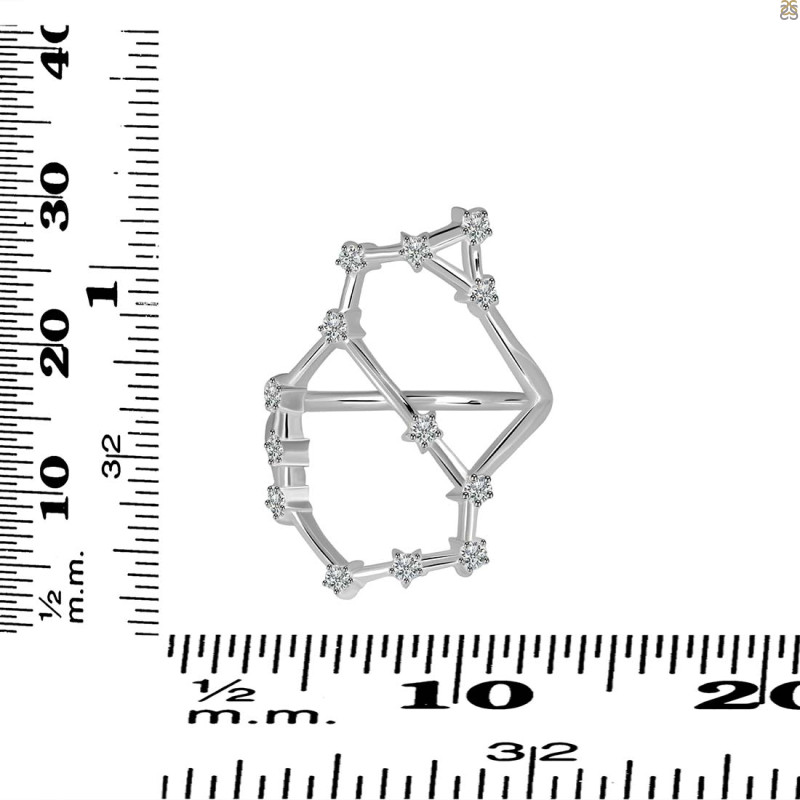 Sagittarius Zodiac Star Constellation With Cubic Zirconia Ring CUZ-RDR-2042.