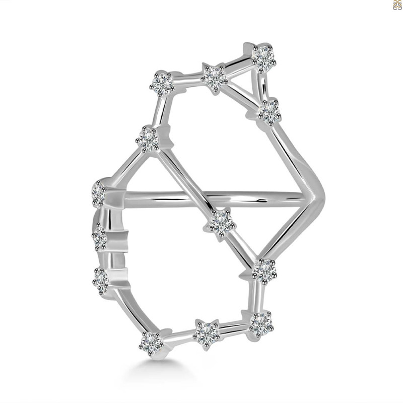 Sagittarius Zodiac Star Constellation With Cubic Zirconia Ring CUZ-RDR-2042.
