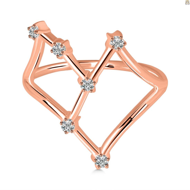 Cancer Zodiac Star Constellation With Cubic Zirconia Ring CUZ-RDR-2043.