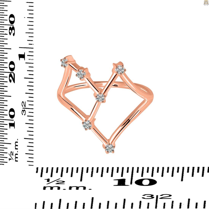 Cancer Zodiac Star Constellation With Cubic Zirconia Ring CUZ-RDR-2043.