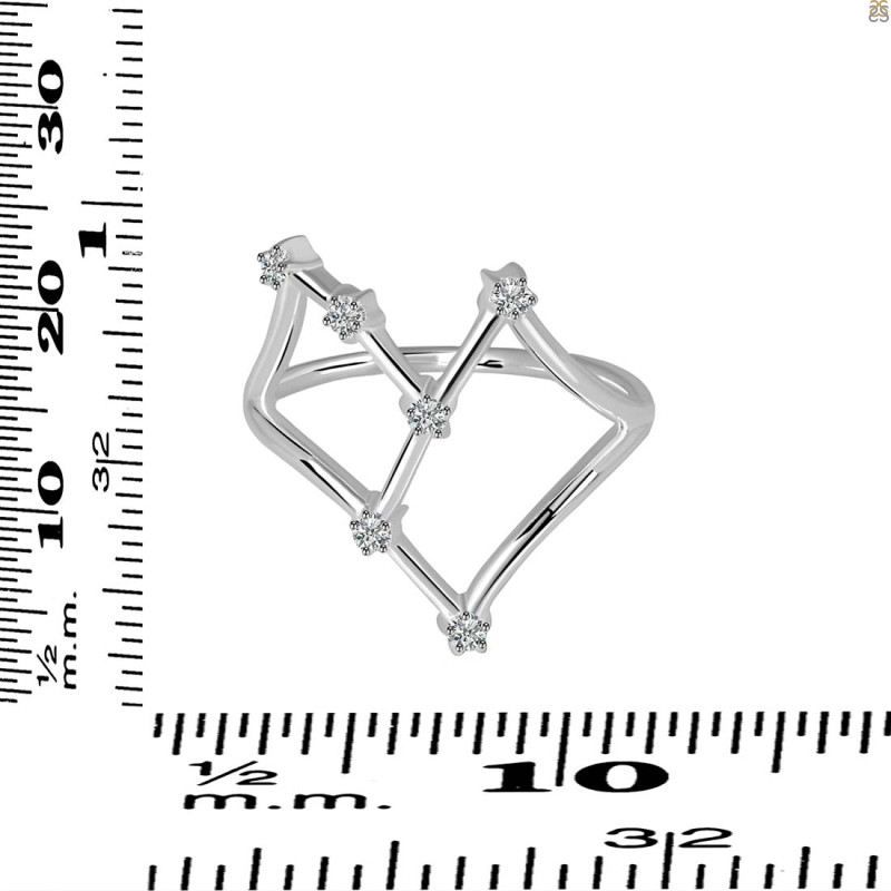 Cancer Zodiac Star Constellation With Cubic Zirconia Ring CUZ-RDR-2043.