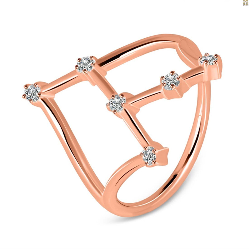 Cancer Zodiac Star Constellation With Cubic Zirconia Ring CUZ-RDR-2043.