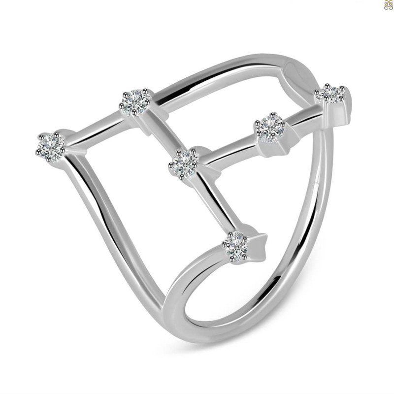 Cancer Zodiac Star Constellation With Cubic Zirconia Ring CUZ-RDR-2043.