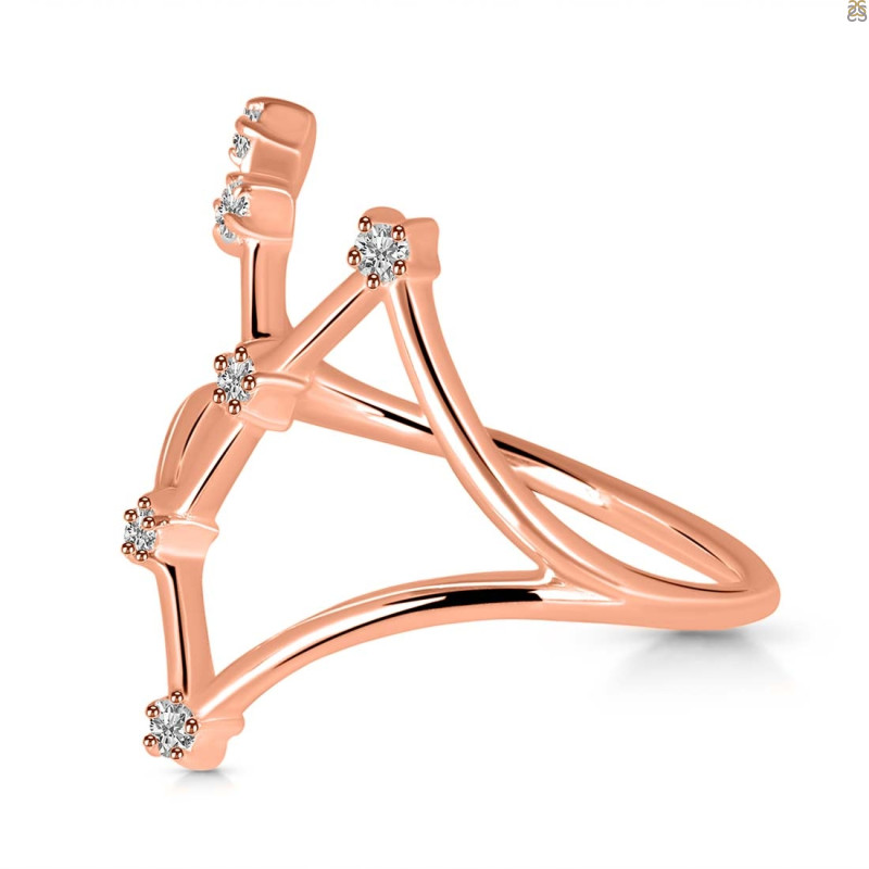 Cancer Zodiac Star Constellation With Cubic Zirconia Ring CUZ-RDR-2043.
