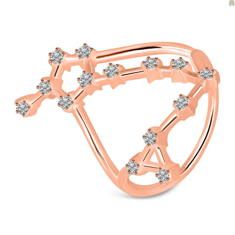 Pisces Zodiac Star Constellation With Cubic Zirconia Ring CUZ-RDR-2045.