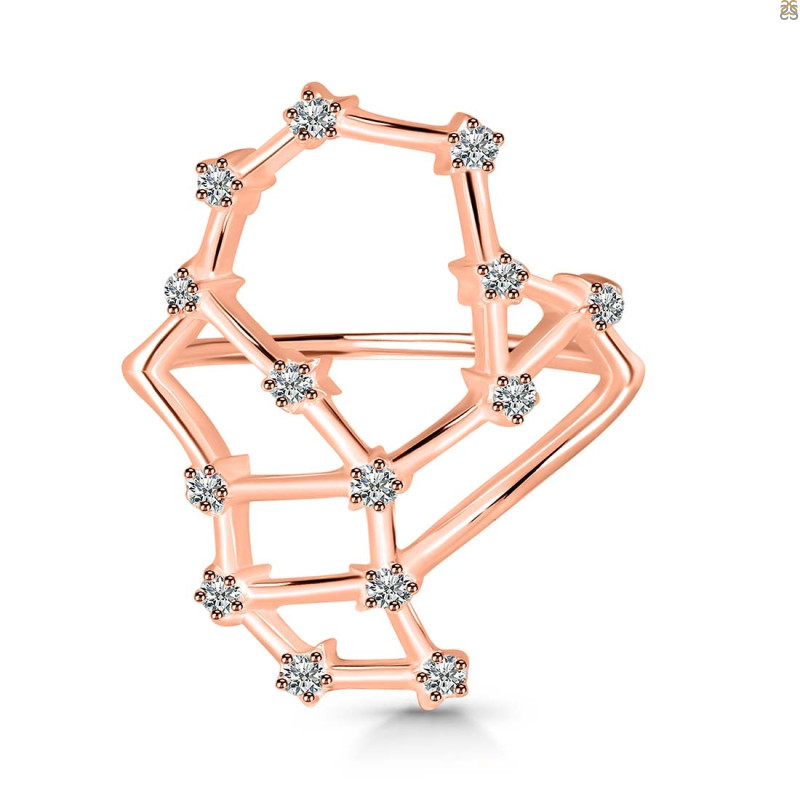 Scorpio Zodiac Star Constellation With Cubic Zirconia Ring CUZ-RDR-2048.