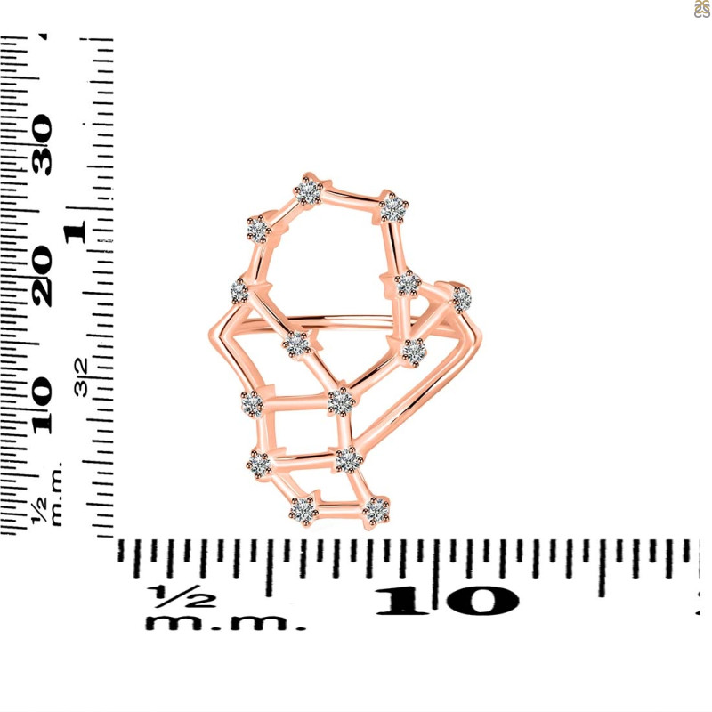 Scorpio Zodiac Star Constellation With Cubic Zirconia Ring CUZ-RDR-2048.